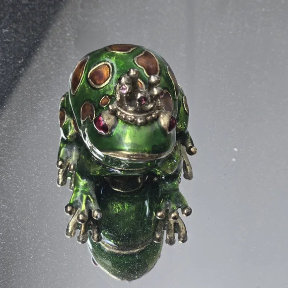 Vintage Monet Prince Charming Frog Trinket Box For Jewelry - Picture 2 of 9